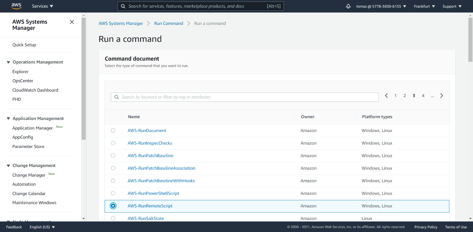 AWS-RunRemoteScript job)