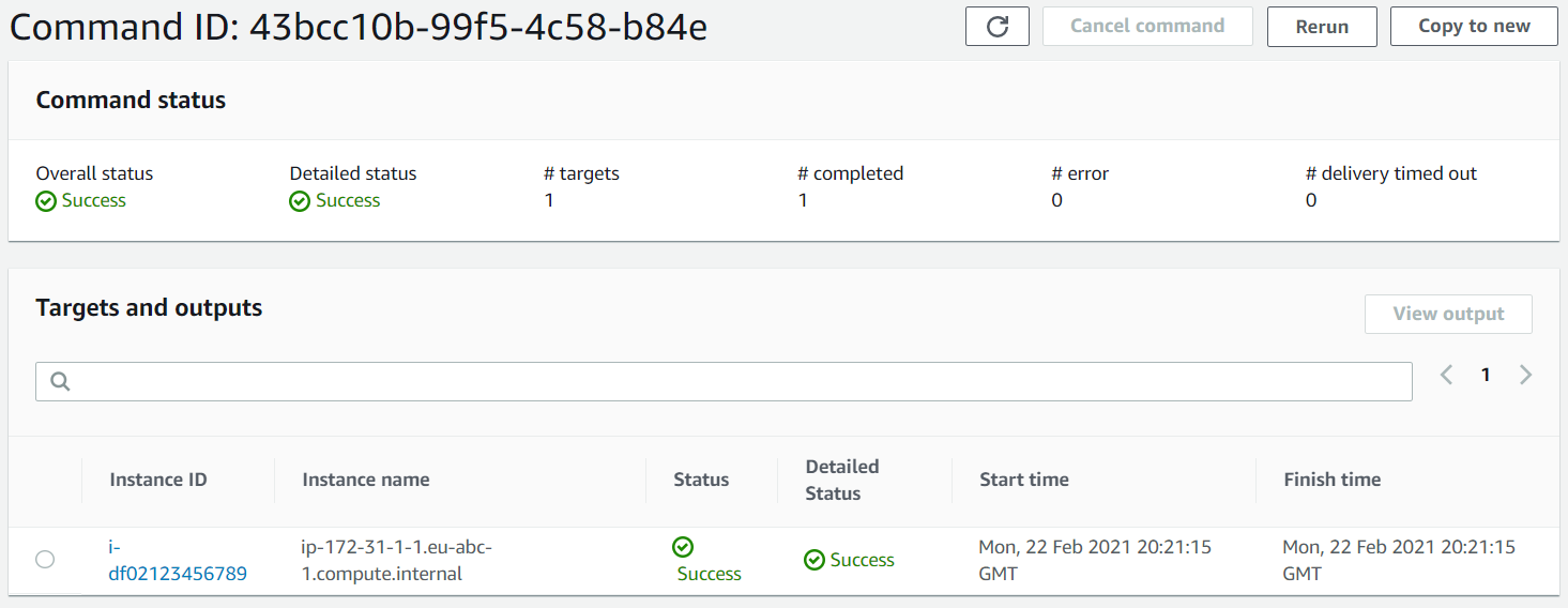RunCommand - Status)